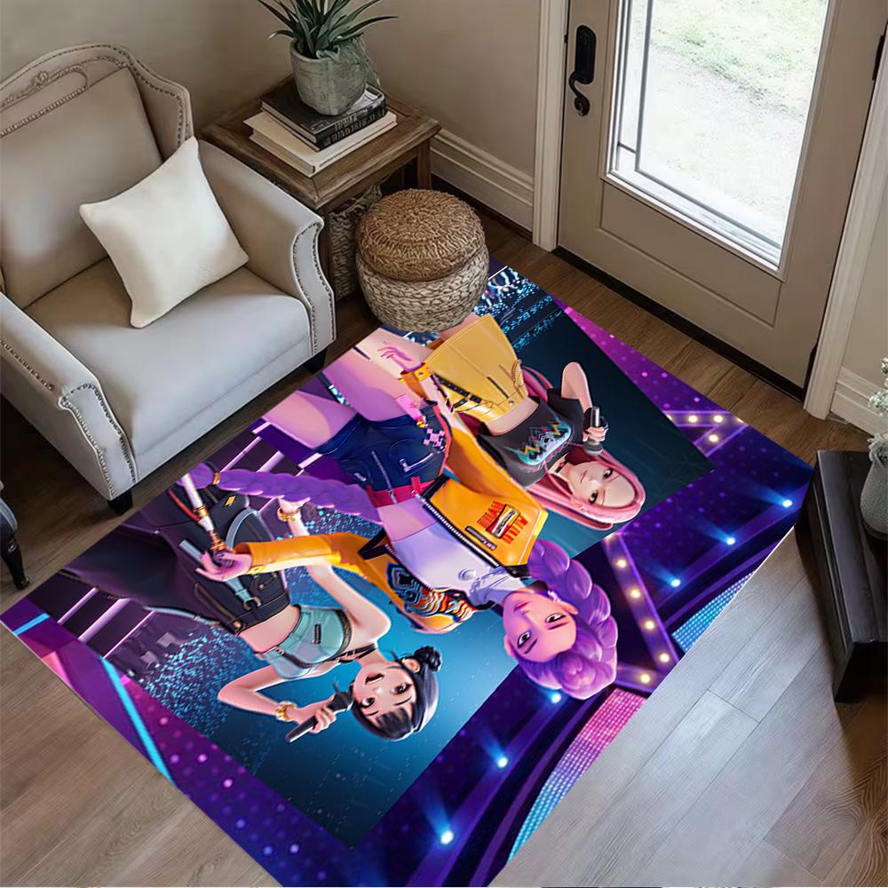 K-pop Fashion Fusion Floor Rug Office Rug Perfect for Dining Room Study room Balcony Living Rooms Anti-slip Rug Anime Office Decor Best for Christmas