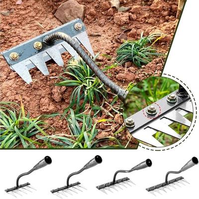 Rastelo de Metal com 5/6/7/8 Dentes Aeradores Manuais de Jardim Ferramenta Agricultura Ferro Capinadores para Jardinagem e Capina Ferramentas Manuais para Agricultura