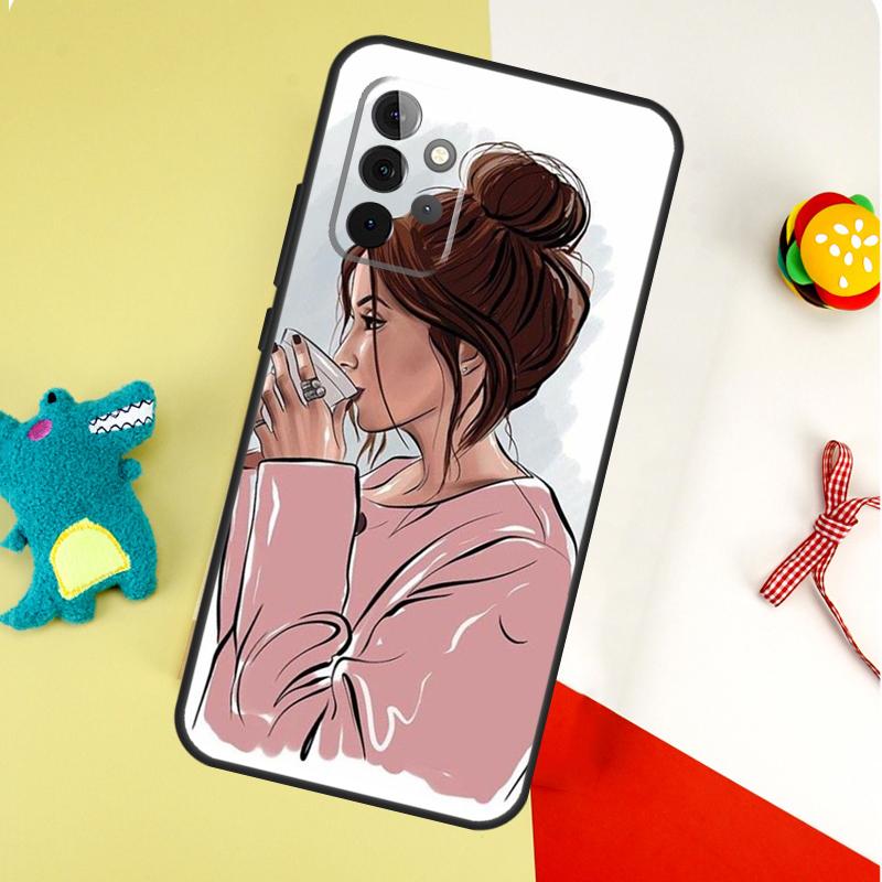 OK But First Coffee For Samsung Galaxy A54 A34 A14 A55 A35 A15 A53 A33 A13 A05 A06 A16 A22 A32 A52 Phone Case