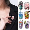 Halloween Badge Dark Gothic Style Skull Patten Drinking Shape Zinc Alloy Texture Brooch Versatile Clothing Accessory