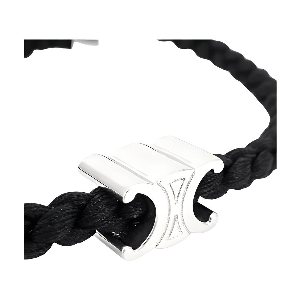 Celine Logo Metal Bracelet Men Bracelets Black 460NI2SIB36BS