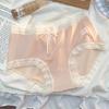 Plus-size Ladies Summer Sweet Lace Edge Ice Silk Cotton Crotch Antibacterial Hip-lifting Mid Waist Triangle Briefs