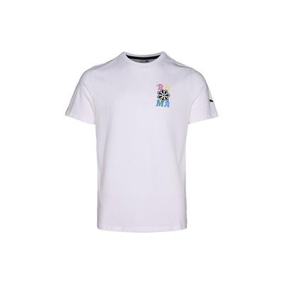 Puma Alphabet Print Crew Neck Sports Short Sleeve T-Shirt Unisex Tops White 536768-02