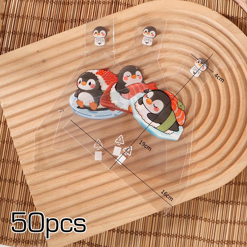 50Pcs Triangle Sushi Mold Onigiri Maker DIY Bento Box Tools Cute Cartoon Nori Seaweed Rice Ball Wrapper Bags Kitchen Home Party