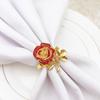 6pcs/lot Valentine's Day Rose Flower Napkin Ring Golden Napkin Button Alloy Napkin Ring Table Desktop Decoration