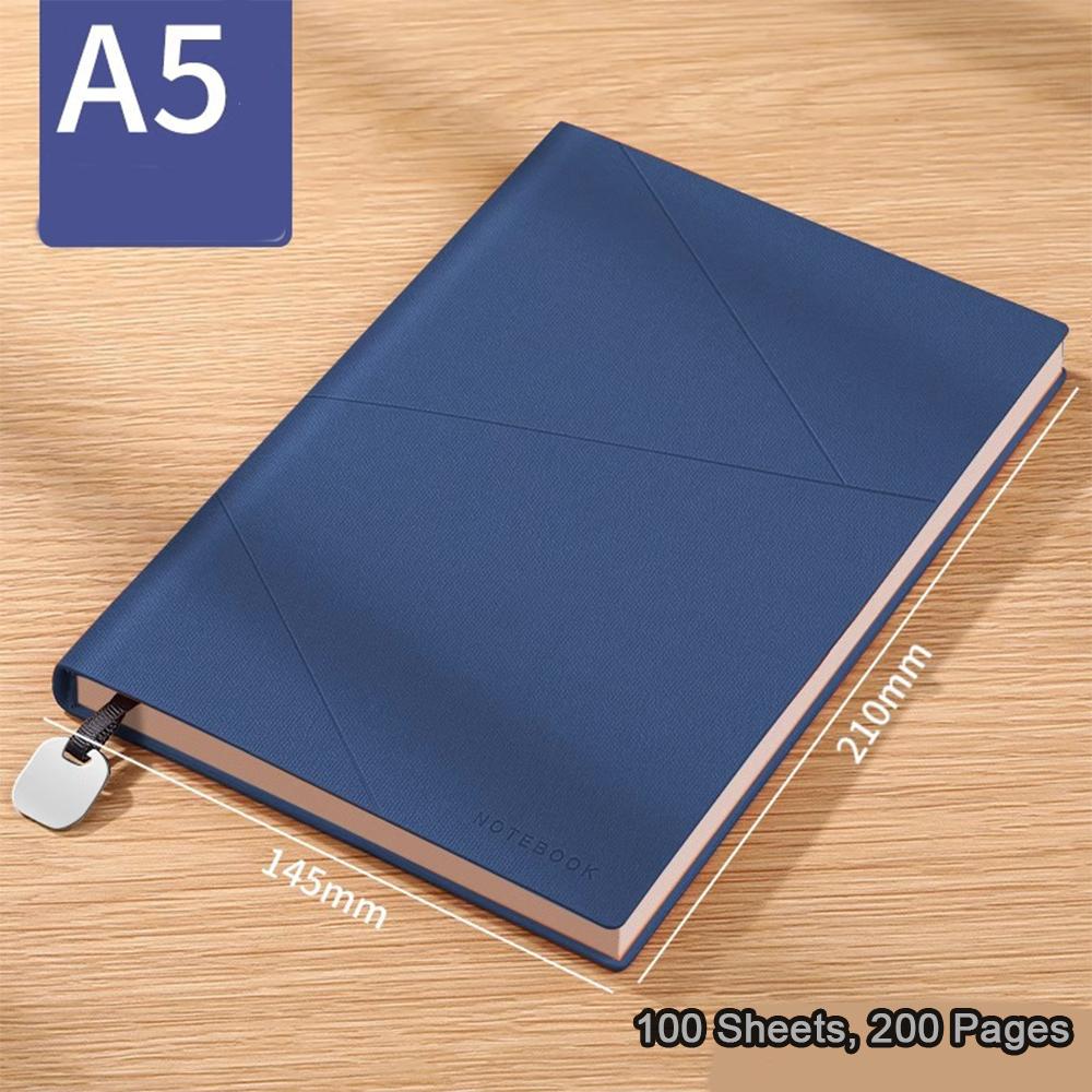 

Студентський зошит з м’якої шкіри A5, журнал записів ділових зустрічей, блокнот, канцелярська книга, щоденник, може поставлятися з подарунковою коробкою A5 синій
