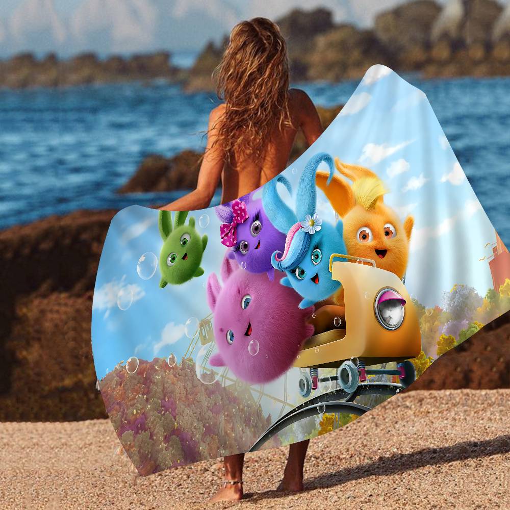 Sunny B-bunnies Anime Beach Swimming Towel Soft Absorbent Washcloth Children's Gifts For Kids Travel Camping Gym