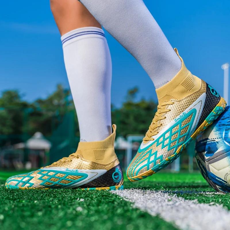 Zapatos de Fútbol para Hombre para Exteriores Botas de Fútbol Sala para Entrenamiento Tacos Largos Zapatillas para Adultos Niños Antideslizantes Calzado Deportivo Unisex para Entrenamiento