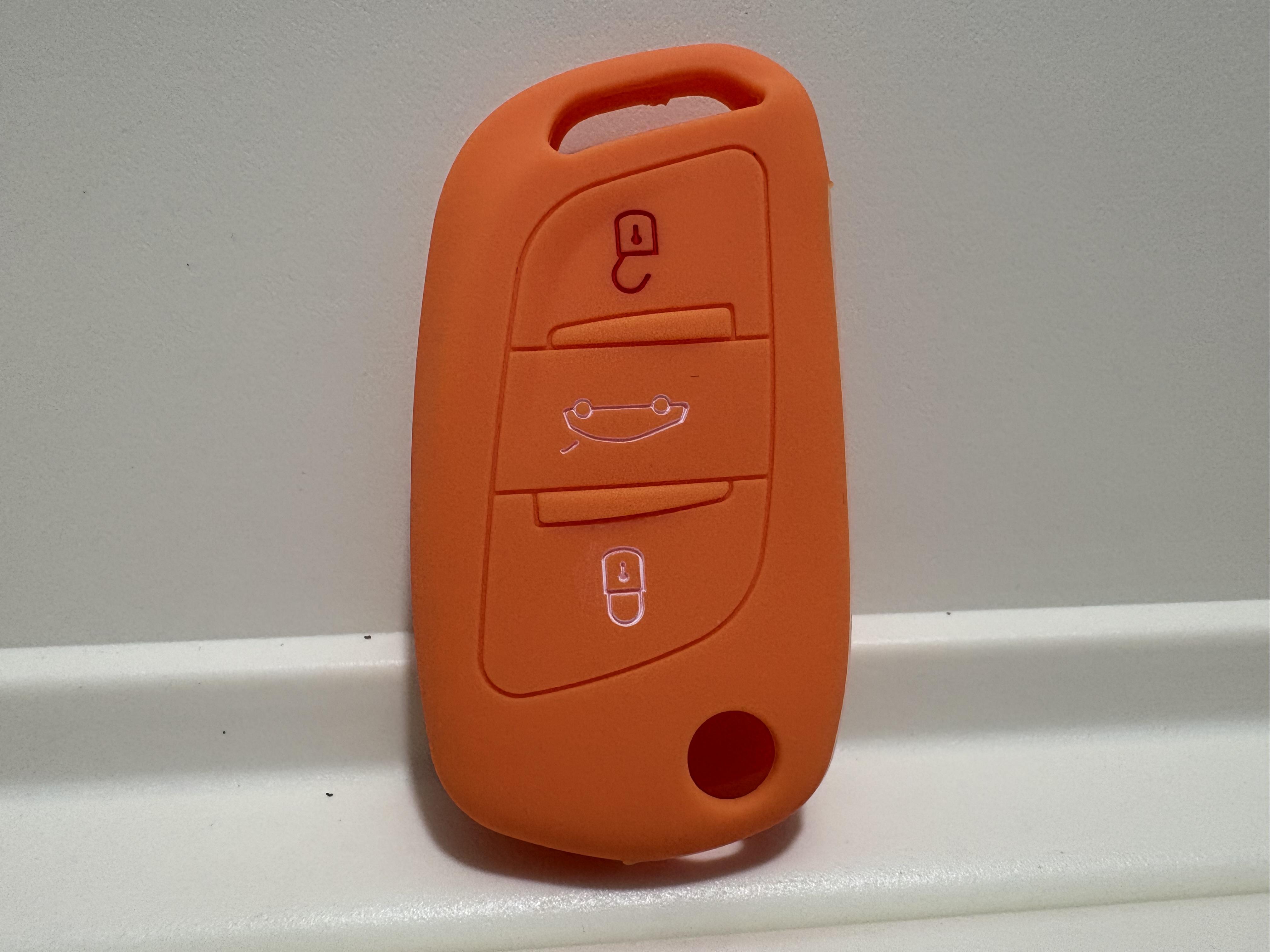 

1Pc 3 Button Silicone Key Fob Cover Case For Citroen C2 C3 C4 C5 C4L DS3 DS4 DS5 DS6 Car Remote Flip Shell Blank Protector Parts помаранчевий