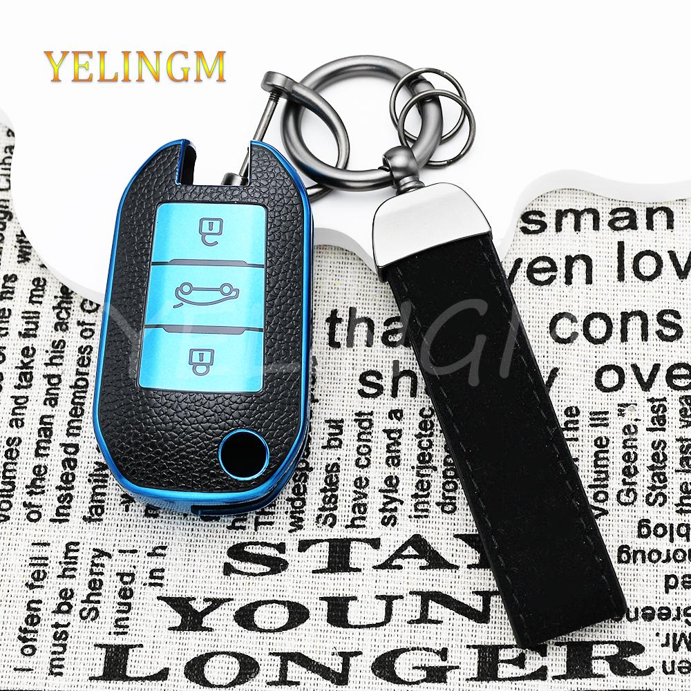 Leather Tpu Key Cover Car Key Case For Citroen C5 C3 C4 C8 Berlingo For Peugeot Partner Rifter 208 308 508 407 2008 3008 Expert