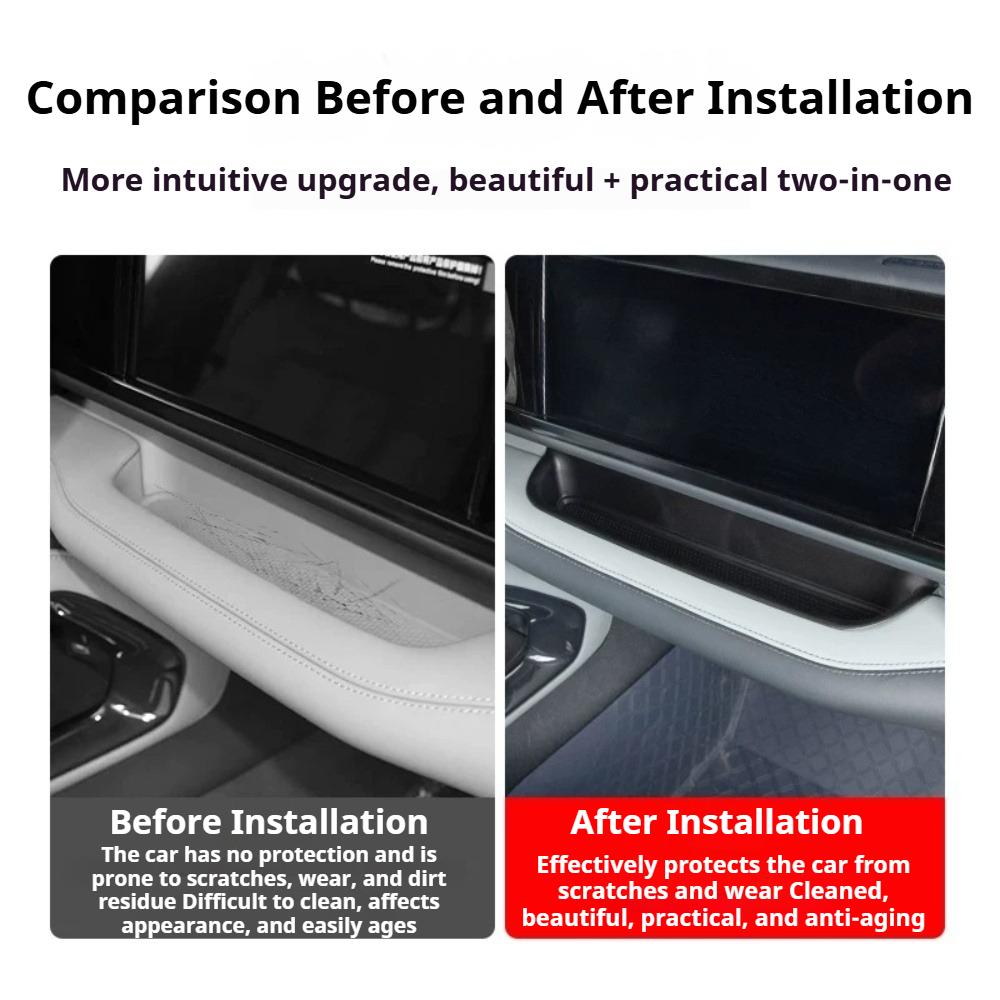 For BYD Leopard 5 Car Central Control Storage Box Door Organizer Refrigerator Divider Silicone Pad Car Interior Accessories