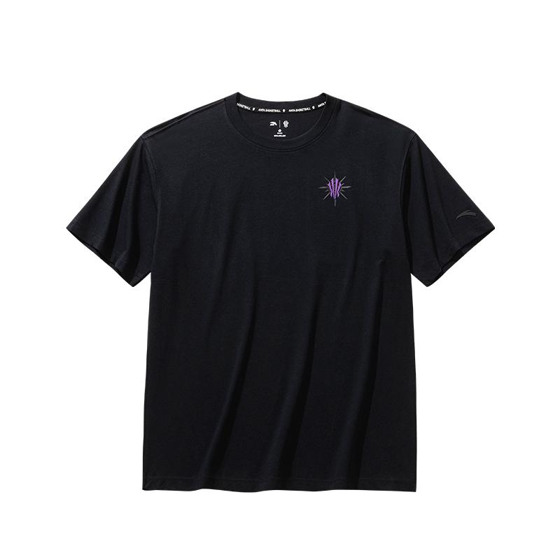 Anta Kyrie Series American Retro Fashion Versatile Comfortable Crew Neck Sports Trend Short Sleeve Unisex tops Black 172621129-4 S