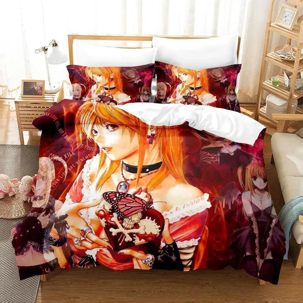 New Death Note Misa Misa Bedding Set Single Twin Full Queen King Size Bed Set Adult Kid Bedroom Duvet Cover Sets Anime Bed