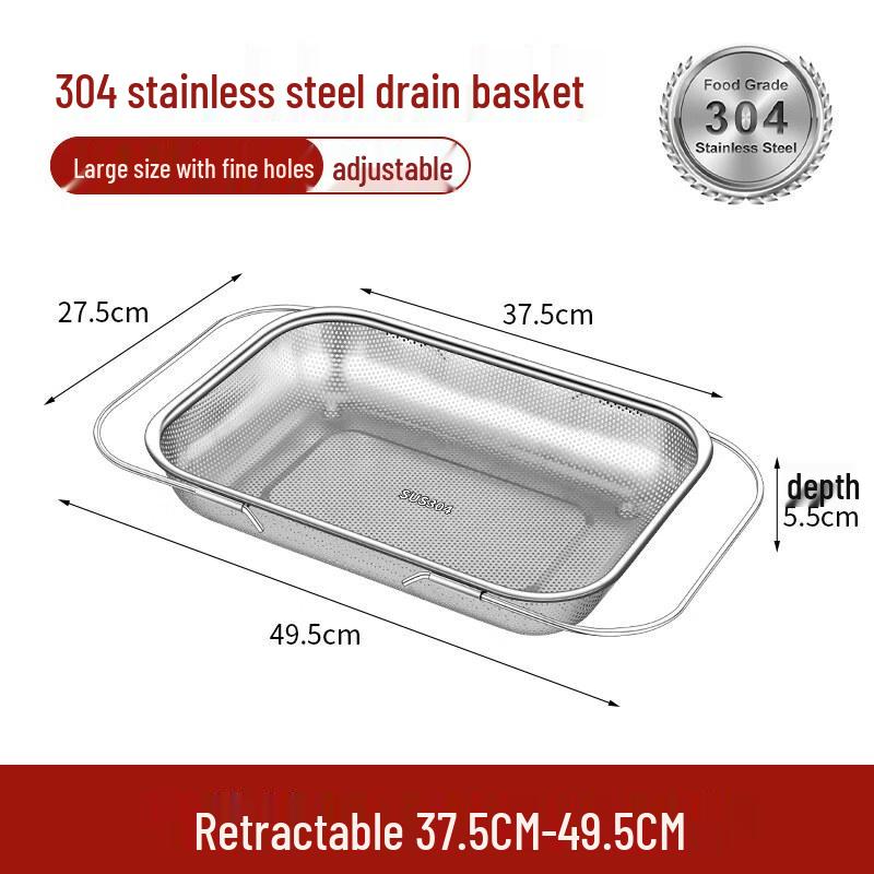 Expandable Stainless Steel Sink Drainer Basket