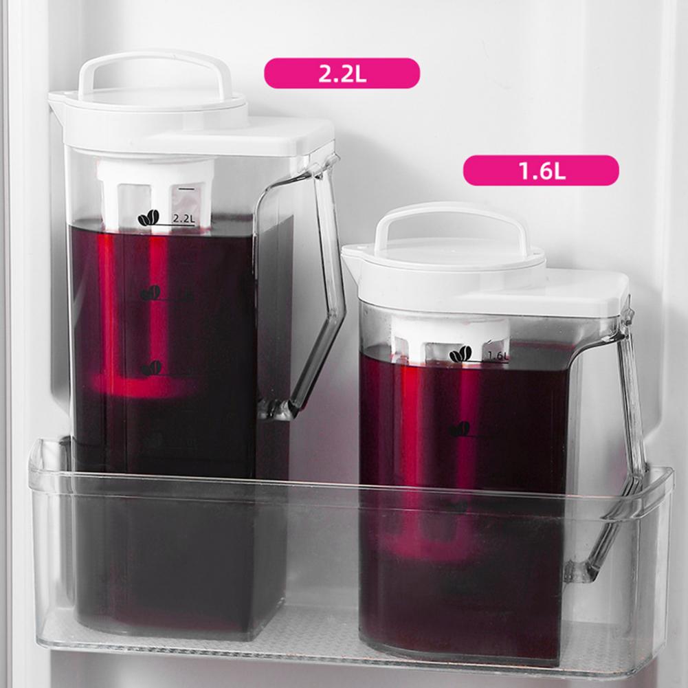 1.6L/2.2L Drink Dispenser Plastic Detachable Filter Large Water Pitcher With Scale Ice Tea Kettle Lemonade Juice Beverage Jar