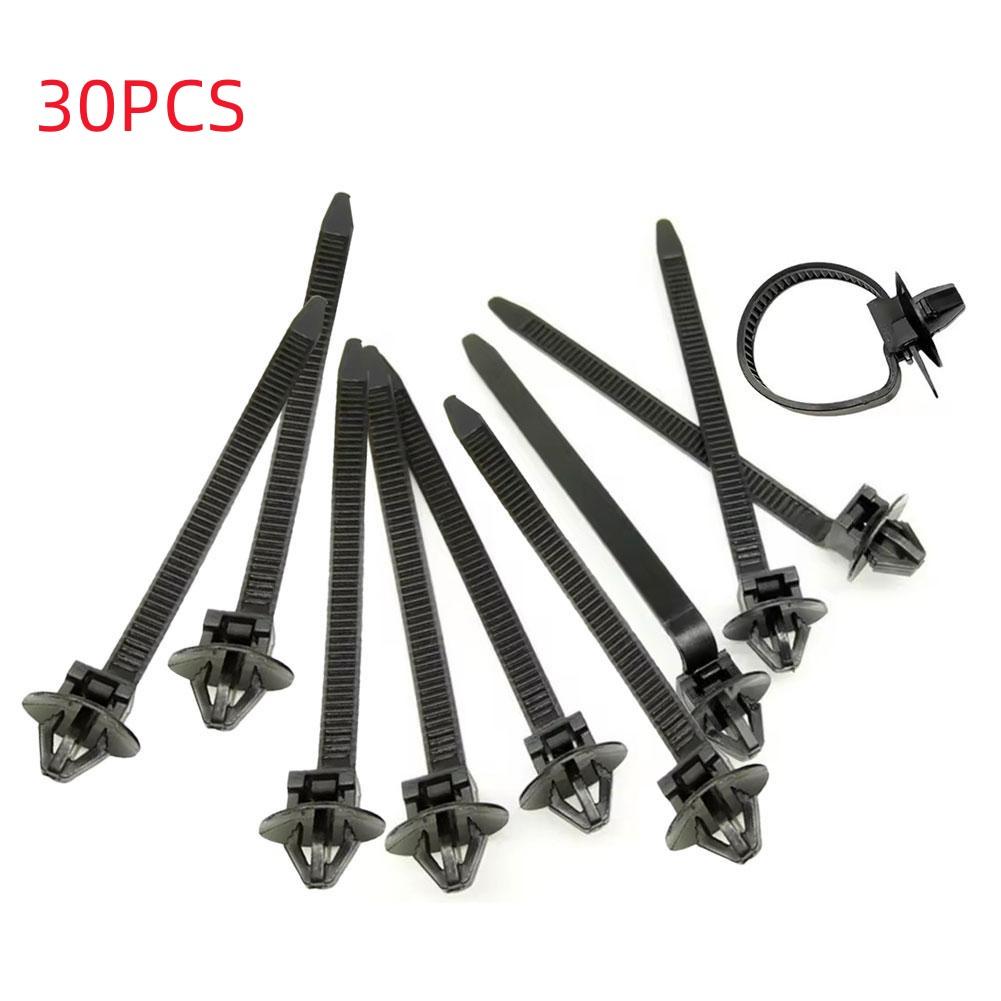 Nylon Universal Cable Tie Buckle Heavy Duty Self-Locking Zip Ties Holder with Pin Fasteners Car Body UV Resistant Zipties