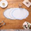 Vintage Embroidered Placemat - INS Style Cotton-Like Linen Fabric Decorative Mat Washable Table Napkin