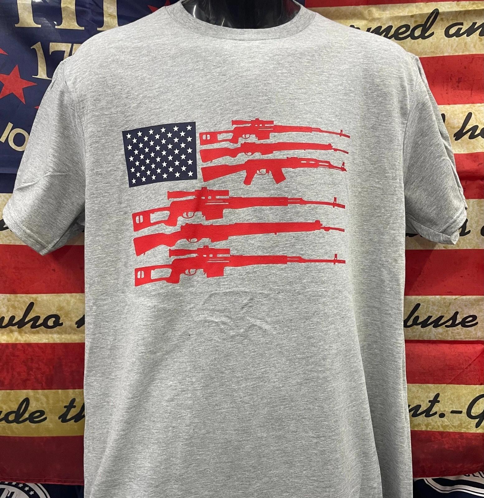 2nd Amendment, Gun Flag Shirts S