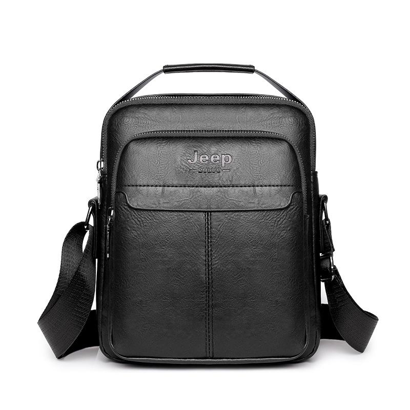 

Мужская сумка кроссбоди из мягкой кожи - Вертикальный рюкзак через плечо, Модная повседневная слинговая сумка, Деловая сумка из ПУ кожи чёрный