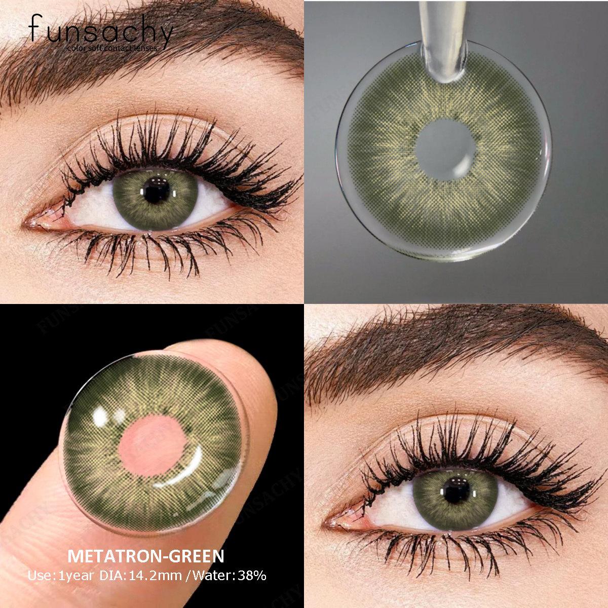 

FUNSACHY 2шт. Синие линзы, цветные контактные линзы для глаз, зеленые цветные линзы, контактные линзы для глаз, косметические зрачковые цветные линзы Yealry
