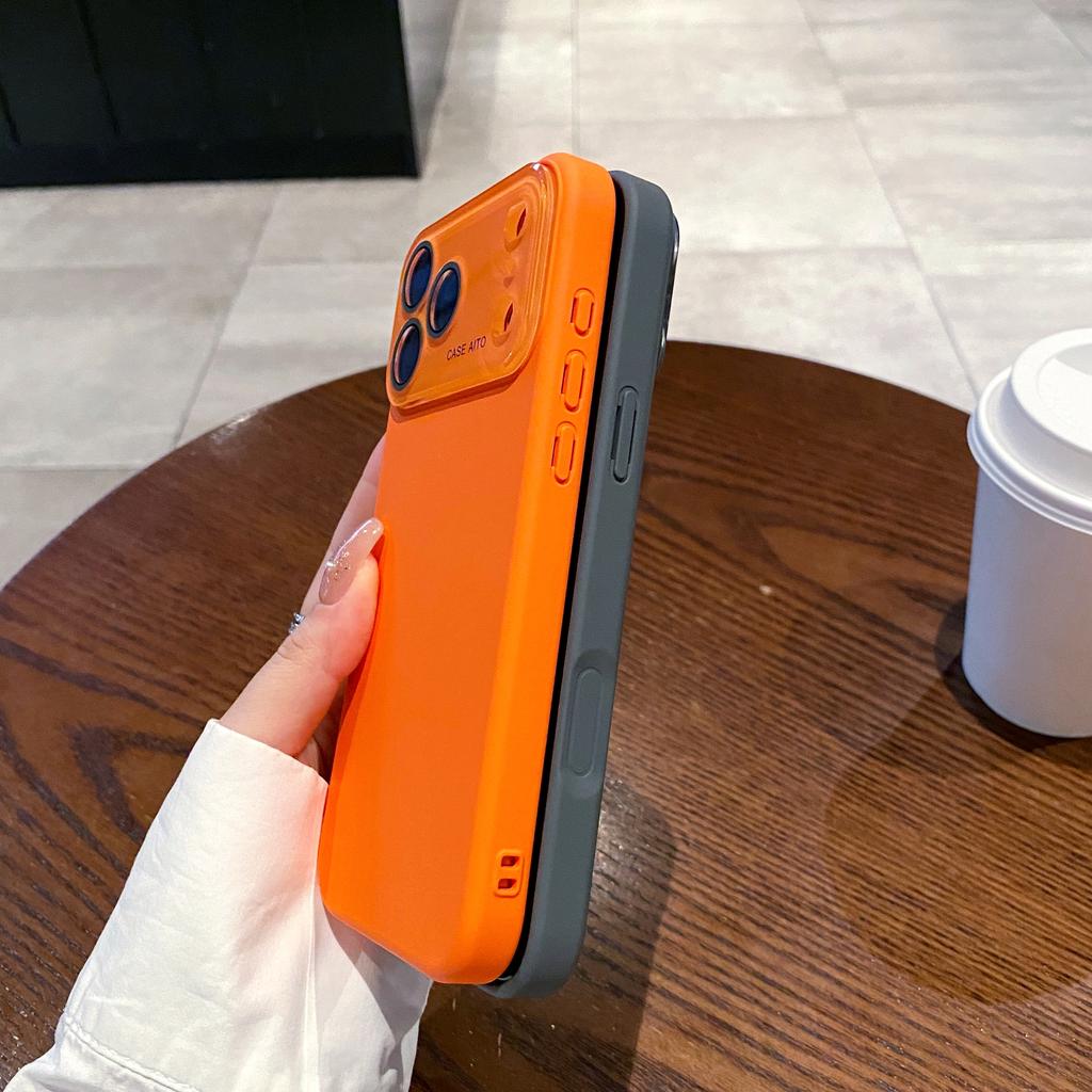 New  Matte Shock Full Glass Large Window Protect Phone Case for iPhone 17 Air 16 15 14 13 12 Pro Max Skin Hard PC Cover