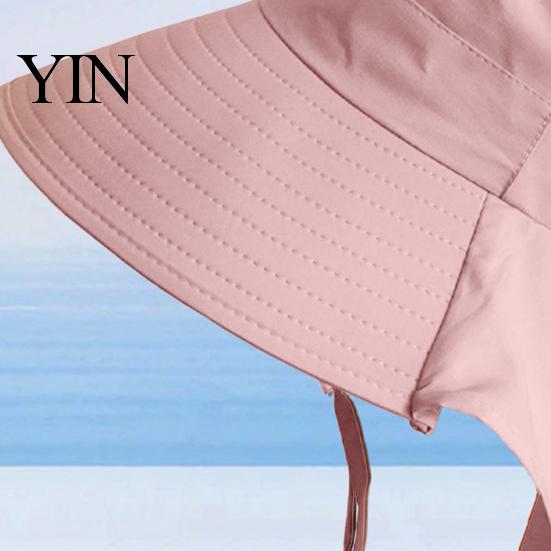 Wide Brim Beach Hat for Vacation Women Sun with Neck Flap, Packable Breathable Polyester Hat, UV Protection Travel Hiking Commuting