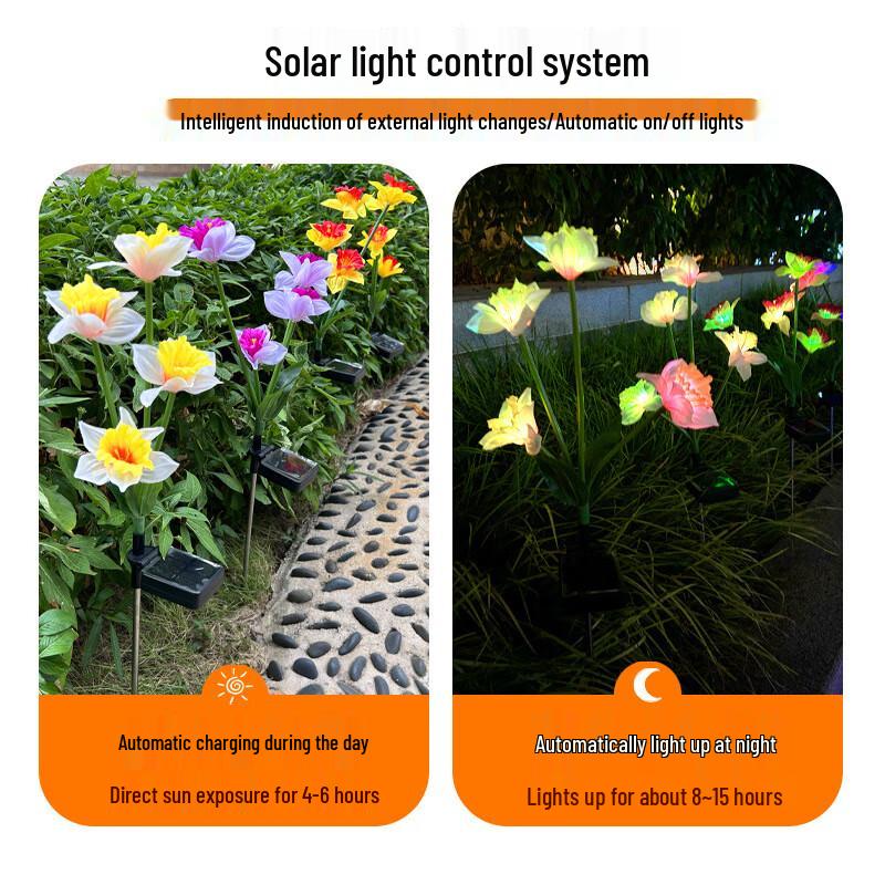 Solar LED Daffodil Garden Stake Light