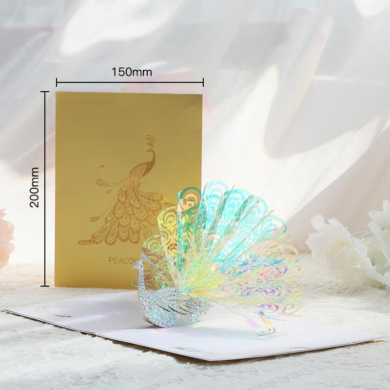 

Dreamy Peacock 3D Thank You & Birthday Greeting Card