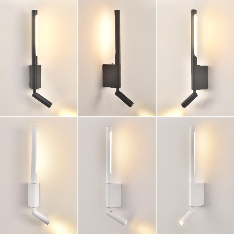 Bedroom Wall Lamp Minimalist Modern Reading Light Homestay Hotel Study Rotating Wall Lamp Adjustable Reading Light With Switch