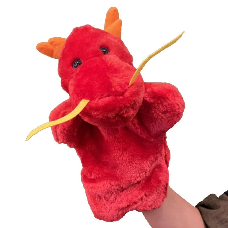 Plush Zodiac Animal Hand Puppet Dog - Parent-Child Toy Glove Set