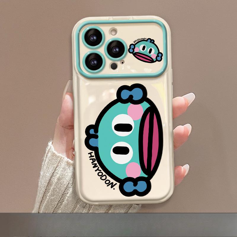 

Подходит для Apple 15 Чехол для мобильного телефона iPhone 13 Cartoon Ugly Fish Lanyard 14 Promax Flip Mirror 12 Силиконовый мягкий iphone 13 Pro