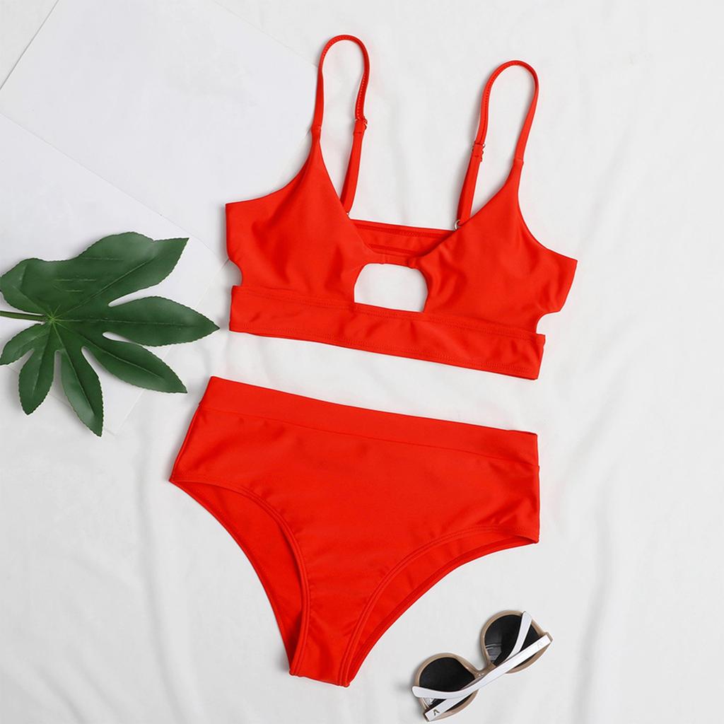 Ladies' Fashionable U-Neck Top+Underwear Split Swimsuit Swimsuit Bikini