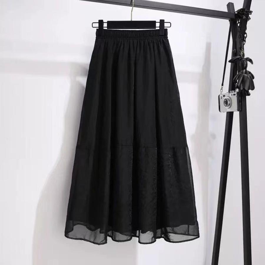 New Fairy Half-Skirt Summer High Waist Misty Cloud Chiffon Patchwork Cute Age-Reducing Half-Skirt