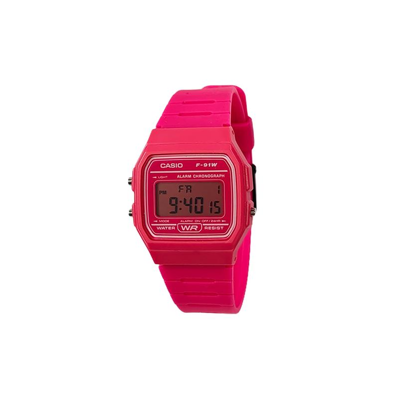 CASIO Customized watch modified series waterproof 200 meters F91WC-4A modified-berry milk square Quartz resin strap men's wat F91WC-4A
