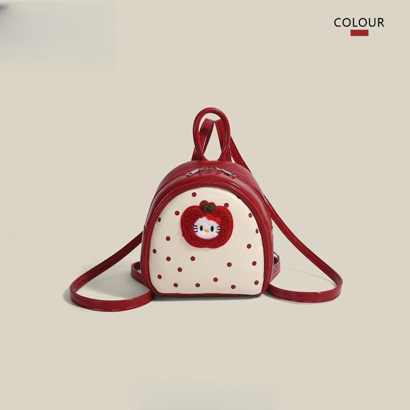 Cute apple polka dot backpack bag women s niche new fashion college backpack red handbag