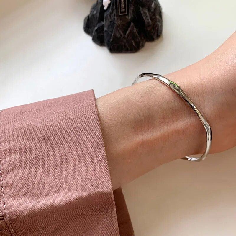 Foxanry Stempelarmbånd for Kvinner Ny Trend Elegant Vintage Uregelmessig Tekstur Armbånd Jente Fest Smykker Kjæreste Gave