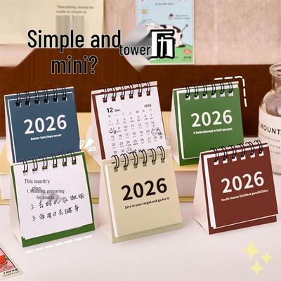 2026 MUJI Stil Minimalistischer Schreibtischkalender: Kreatives Mini Tragbares Desktop-Ornament & Eintragsplaner