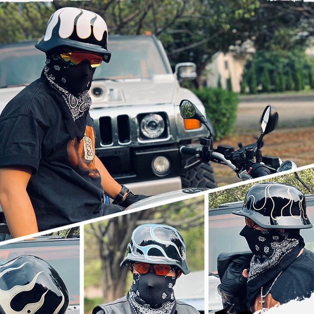 IBK Soldiers Vintage Half Helmets Men And Women Motorcycle Hareid Style Bucket Helmet Cruise Electric Vehicle Helmet