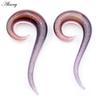 Alisouy 2PCS Red Glass Question Mark Ear Plugs Tunnels Spiral Taper Cartilage Earring Gauges Expander Stretcher Piercing Jewelry
