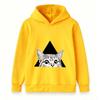 Kids Boys Girls Hooded Sweatshirt, Funny Peeking Cat Triangle Graphic Casual Pullover Hoodie, Soft Long Sleeve Streetwear for Children