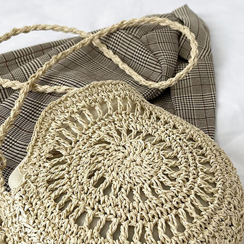 Fashion Hollow Out Shoulder Bags For Women Casual Straw Crossbody Small Round Bag Purse Tassel Messenger Handbags