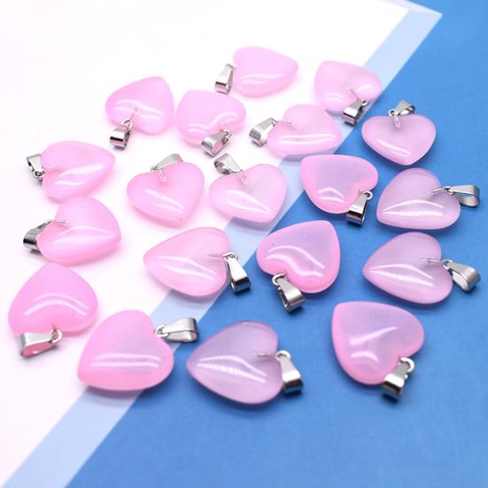 Heart Shape Pendant Necklace Charm 20mm Love Heart Shaped Pendant Jewelry Accessory for DIY Crafts Necklaces Bracelets Key Chains