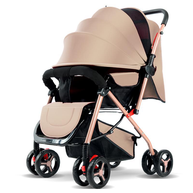 Lightweight, Foldable, Two-Way Baby Stroller with Four Wheels