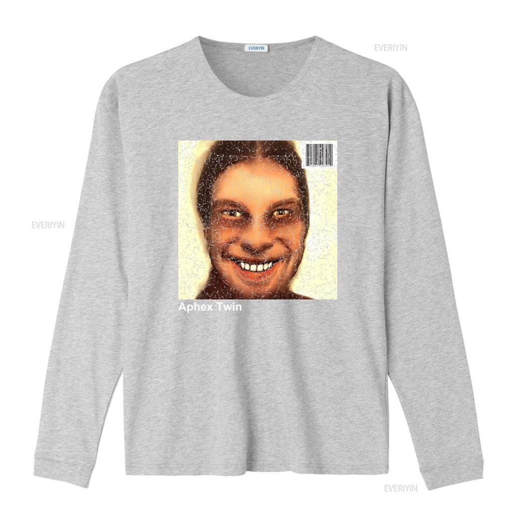 Retro Aphex Twin 1990er Album Cover T-Shirt Vintage Stil Druck für Musikliebhaber Vintage Gewaschenes Oberteil für den Alltag Mann