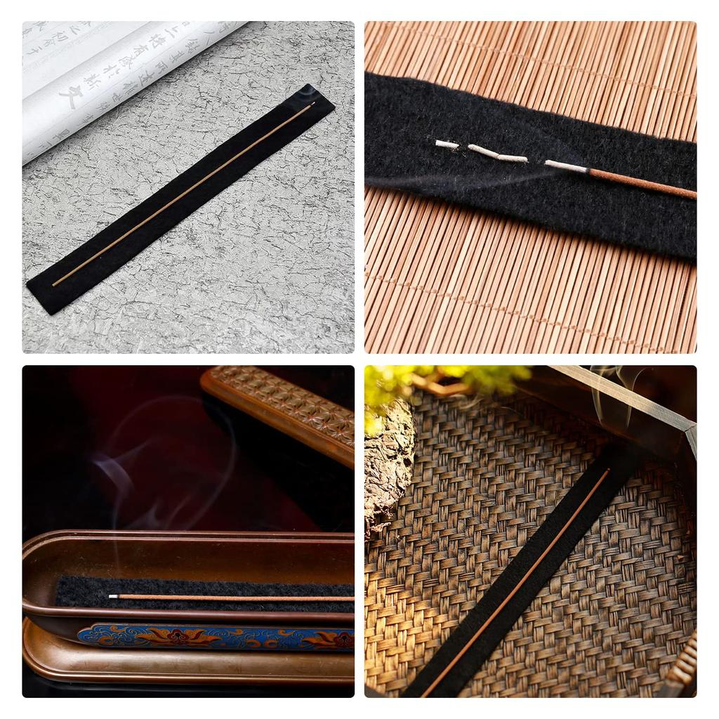 Doyime Horizontal Incense Burner Non-Flame Cotton Incense Stick Mat, Flame-Retardant Cotton, Fire-Resistant Cotton, Set of 20, Horizontally Operated,