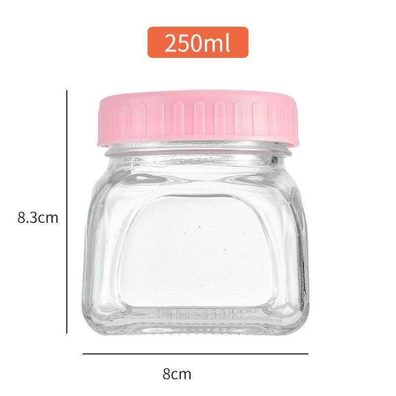Macaron Color Series Glass Storage Jar for Candy, Dried Fruit, and Honey