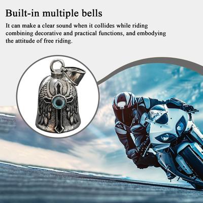 Motorradglocken Einäugige Glücksglocke für Motorrad Punk Art Legierungsornament Reiterschutz Zubehör für Fahrer Wochenende