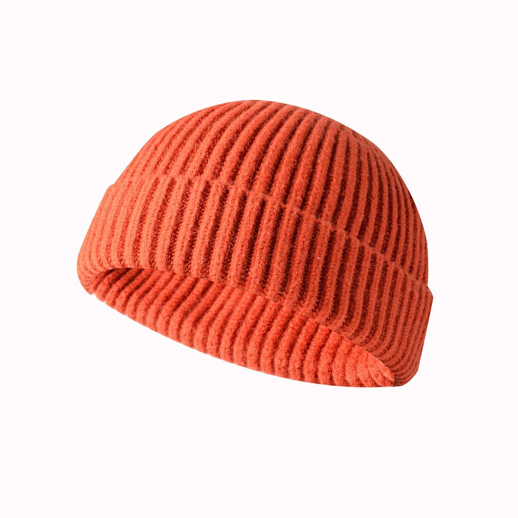 Custom Knit Cuffed Wool Slouchy Beanie,Streetwear Private Woven Label Logo Beanies,Fisherman Skull Hats Winter Cap
