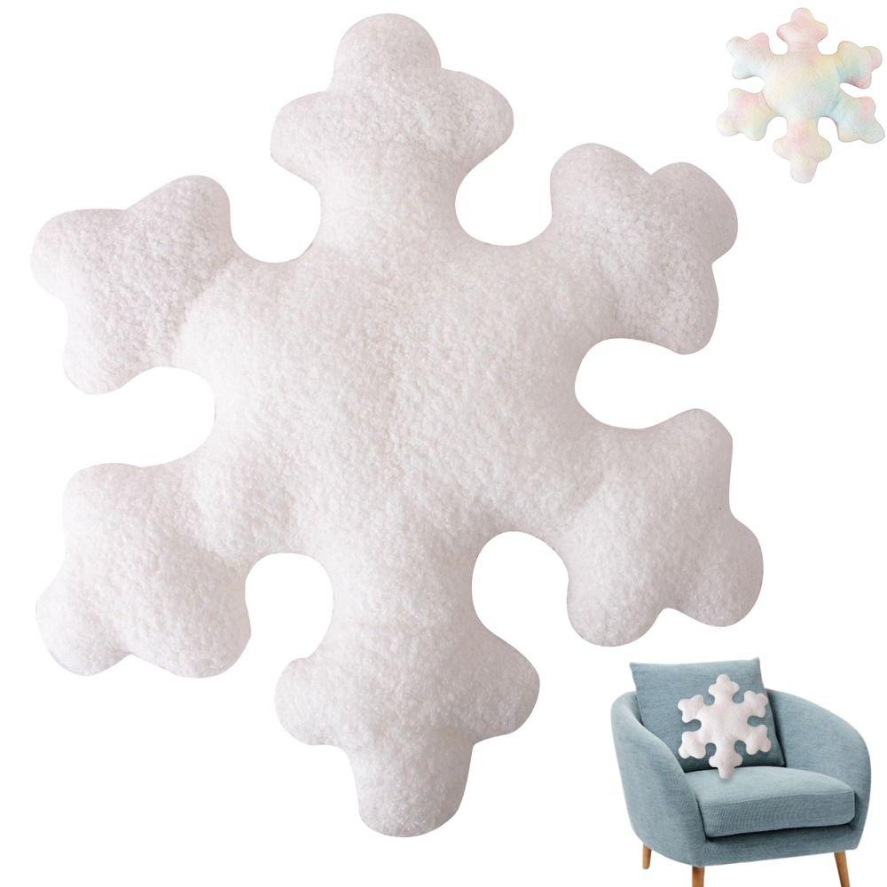 Soft Couch Stuffed Plush Cushion PP Cotton Snowflake Pillows  Christmas Decoration
