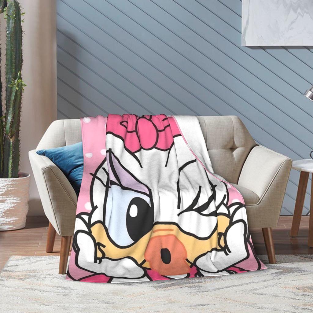 Funny Cute Daisy Duck Blanket Multiple Sizes Warm Cozy Fluffy Throw Blankets for Sofa Couch and Bed